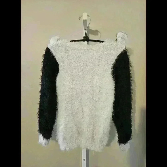 Emily West Panda-themed Fuzzy Sweater with 3D Ears - Picture 2 of 5